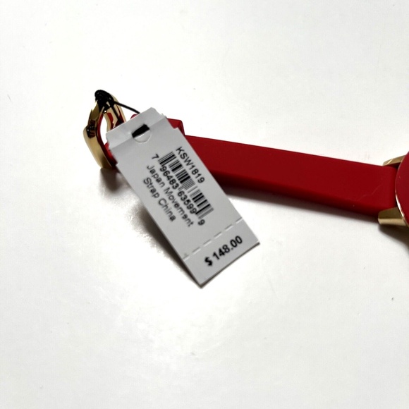 Kate Spade New York Park Row Heart Love Watch KSW1819 Red Silicone Gold 34mm NIB - Picture 9 of 9